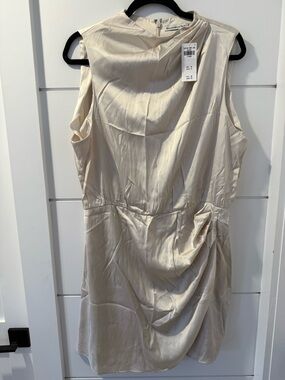 Abercrombie & Fitch white Sleeveless Draped Dress